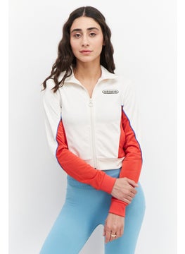 Buy Women Sportswear Fit Training Sweatshirt, Beige Combo in UAE