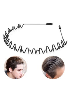 Buy Metal Hairband for Men Headband Women Hair Bands Men Unisex Black Wavy Spring Outdoor Sports in UAE