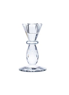 اشتري Crystal Taper Candle Holder 8x8x11.5cm- Clear في الامارات