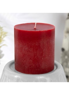 اشتري Hue Black Cherry Pillar Candle, Red - 6.8x7cm في الامارات