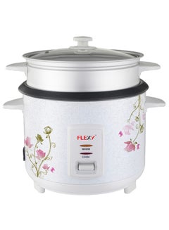 Buy Electric Rice Cooker, Automatic Cooking, Keep Warm, Safety Protection, Cool Touch Body, High-Quality Heating Coil, Aluminium Inner Pot, Glass Lid Handle 350W  White/Pink/Grey in Saudi Arabia