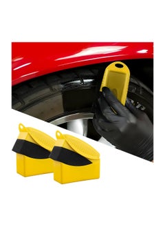 اشتري Tire Contour Dressing Applicator 2 Pcs, Car Wheel Dressing Shine Sponge with Lid, Polishing Sponge Wax Buffing Pads for Auto, Foam Brush with Cover, Automotive Cleaning Accessories (Yellow) في السعودية