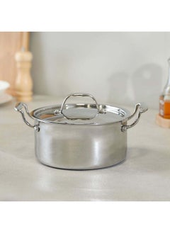 Buy Celina Stainless Steel Casserole With Ss Lid 2.5Mm Stainless Steel Non-Stick Stockpot With Cover For Kitchen W20Xh10Cm - Silver in UAE