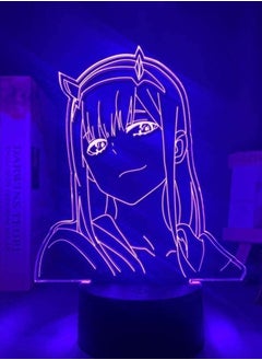 اشتري 3D Illusion Lamp LED Multicolor Night Light Anime Zero Two Figure Kids Child Girls Room Decor Manga Gift Darling in Franxx Children's Sleep Lamp في الامارات