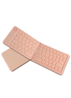 Buy B023 Bluetooth Folding Mini Keyboard 4-Color Universal Pink [send bracket]] in UAE