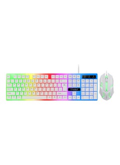 اشتري 2-Piece Wired Gaming Keyboard and Mouse with Backlight White في السعودية