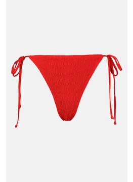 اشتري Women Textured Bikini Bottom, Red في الامارات