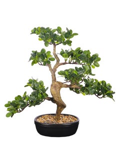 Buy YATAI Artificial Potted Bonsai Tree, 46cm Lifelike Artificial Plants with Pots, Enhance Your Living Space with Evergreen Elegance, Eco-Friendly & Maintenance Free Fake Plants for Home Office Decor in UAE