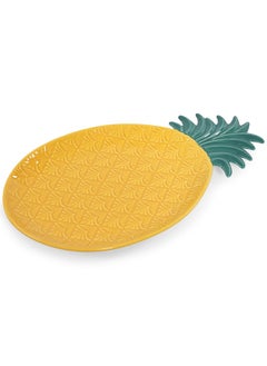 Buy Madagascar Serving Platter, Yellow & Green - 36x21.5 cm in UAE