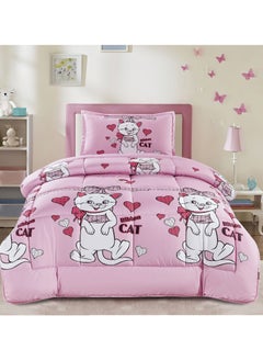 اشتري 3-Piece kids Medium Filling Comforter set Reversible Bed Set Single Size 160x210 cm for Boys & Girls في السعودية