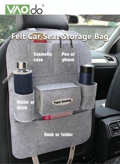 Buy Car Back Seat Back Storage With Tissue Box Snacks Mobile Phone Storage Multi-Functional Car Seat Organizer in Saudi Arabia