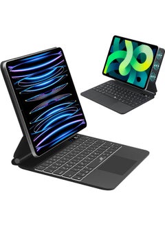 Buy Arabic Magic Keyboard for iPad Air 6th 11 Inch M2 (2024) iPad Air 5th 10.9 Inch (2022)/Air 4th 10.9 Inch (2020) iPad Pro 11 inch (2022/2021/2020/2018) with Magnetic Back Cover, Smart Trackpad Backlit in UAE