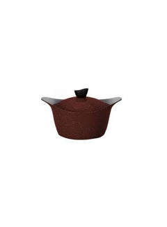 Buy Red granite pot with lid, 26 cm, 5.4 litres in Saudi Arabia