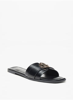 Buy Logo Accent Slip-On Flat Sandals in Saudi Arabia