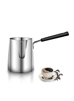 اشتري 600ML/20oz Turkish Coffee Pot – 304 Stainless Steel Coffee and Butter Warmer, Premium Milk Warmer and Milk Pot with Spout في الامارات