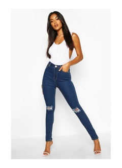 اشتري Basics High Waisted Ripped Skinny Jeans في السعودية