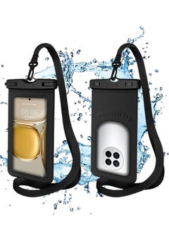 Buy Waterproof Phone Pouch Universal IPX8 Waterproof Phone Case with Detachable Lanyard Cellphone Dry Bag for Phone Up to 7.2" Underwater Screen Touchable Travel Beach Essentials protective case  (Black) in UAE