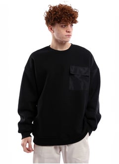 Buy Relaxed Long Sleeves Solid Winter Sweatshirt - Black in Egypt