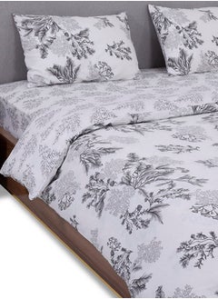 Buy Stella 3-Piece Duvet Cover Set, Ivory & Grey – 200TC, 200x200 cms in UAE