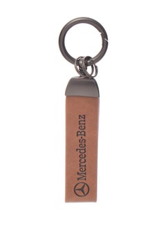 Buy Mercedes Leather Keychain with 360 Degree Rotatable O-ring  - Brown in Egypt