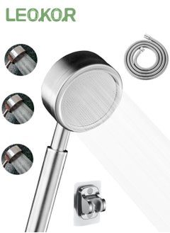 اشتري High Pressure Shower Head 304 Stainless Steel Handheld Shower Head with 150CM Stainless Steel Hose and Adhesive Holder في السعودية