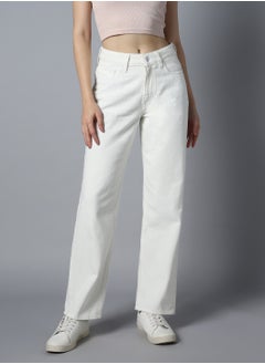 اشتري Women Dad Fit High-Rise Clean Look Cotton Jeans في الامارات