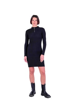 اشتري RIBBED DRESS WITH HALF ZIPPER MID THIGH في مصر