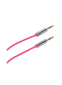 Buy Keendex kx 2516 coiled aux cable for connecting male-male, extends upto 2 meters - pink in Egypt