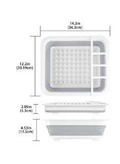 Buy Foldable Drainer Collapsible Kitchen Storage Counter Silicone Sink Dish Drying Rack in UAE
