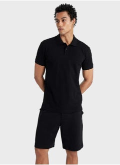 Buy Slim Fit Polo Collar Pique T-Shirt in UAE