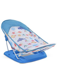 اشتري كرسي استحمام للأطفال حديثي الولادة قابل للطي مع 3 وضعيات قابلة للانحناء مع حمالة استحمام للأطفال مع شبكة ناعمة داعمة للاستحمام للأطفال من سن 0 إلى 12 شهرًا للأولاد والبنات أزرق في الامارات