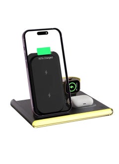 Buy 4-in-1 Folding Magnetic Wireless Charger, Fast Charging Station for iPhone, Apple Watch, and AirPods, Qi-Certified, LED Night Light in UAE