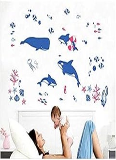 Buy Kids nursery baby room decor DIY Whale Fish Underwater Wall Sticker Removable Decals in Egypt