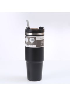 Buy Vacuum Double Wall Stainless Steel Drinking Water Bottle With Straw Insulated Coffee Tumbler Travel Mug Outdoor Kettle Thermos Cups in UAE