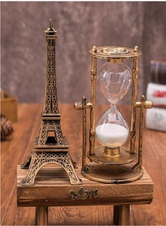 اشتري Wooden Eiffel Tower Hourglass Decorative Ornaments Simple and Modern Desktop Decorations for Home Creative Gifts في السعودية