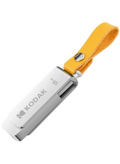 اشتري K133 128G U Disk Metal Portable USB Flash Drive Waterproof Mini Memory Stick Car Pen Drives Flashdisk USB3.0 Silver with Sling في السعودية