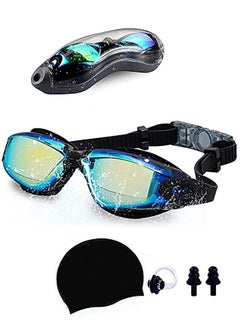 Buy 5-in-1 Anti-Fog Swimming Goggles - Goggle Set with Swimming Cap, Earplugs, Nose Clip, Leak-Proof Goggles - Waterproof Swimming Goggles that Can Effectively Block Ultraviolet Rays - Suitable for Men, W in UAE