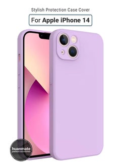 Buy Apple iPhone 14 Silicone Cover Lavender - Premium 2.0mm TPU Silicon, Enhanced Camera Protection with Lens Shield, Shockproof & Water-Proof Cover for Apple iPhone 14 in Saudi Arabia