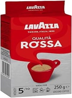 Buy Lavazza Ground Coffee Blend, QualitA Rossa, Arabica & Robusta - Medium Roast, 250 g in Egypt