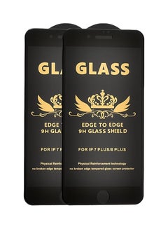 Buy G-Power 9H Tempered Glass Screen Protector Premium With Anti Scratch Layer And High Transparency For Iphone 7 Plus Set Of 2 Pack 5.5" - Black in Egypt