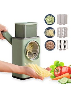 Buy Manual Vegetable Chopper Vegetable Slicer with 6 Stainless Steel Blades Rotary Cheese Grinder Onion Chopper Screw Chopper Vegetable Chopper Grinder Screw Chopper in Saudi Arabia