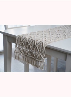 Buy Macrame Table Runner 35x120cm-natural in UAE