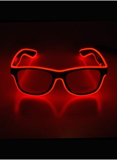 Buy El Wire Glow Sun Glasses Halloween Party DJ Bright Light Safety Light Up Multi-color Frame Voice Control LED Flashing Glasses in UAE