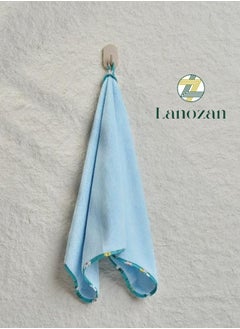 Buy Face Towel Size 75*40*1.5cm Cyan in Saudi Arabia