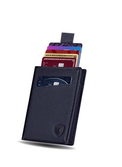 Buy RFID  Genuine Leather Minimalist Bifold Wallet For Men  Blue in Saudi Arabia