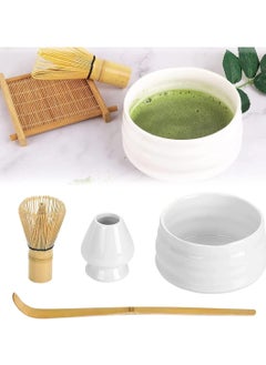 اشتري Matcha Set, Set Bamboo Matcha Tea 4, (Chasen), Scoop (Chashaku), Matcha Bowl, Whisk Holder,The Perfect Bamboo Matcha Kit to Prepare a Traditional Cup of Japanese Matcha Tea (White) في الامارات