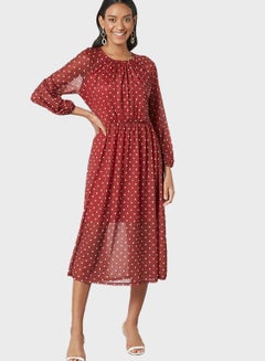 Buy Polka Dot Print Dress in Saudi Arabia
