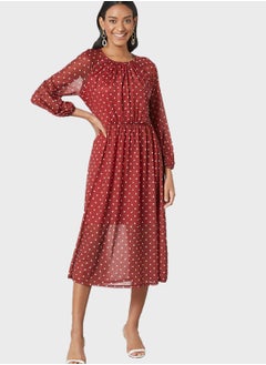 Buy Polka Dot Print Dress in UAE