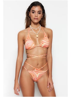 Buy Abstract Patterned Triangle Tie Bikini Top TBESS23BU00060 in Egypt