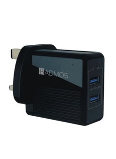 Buy Dual USB Fast Charger With Micro To USB Data Charging Cable 1m in Saudi Arabia